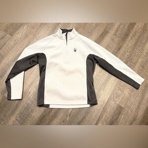 Men’s Two colored Spyder pullover 1/4 zip fleece lined, men’s size large